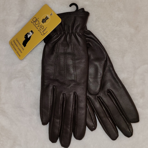 Glove.ly Genuine Leather Cashmere-Lined Touchscreen Gloves New With Tag - Picture 13 of 14